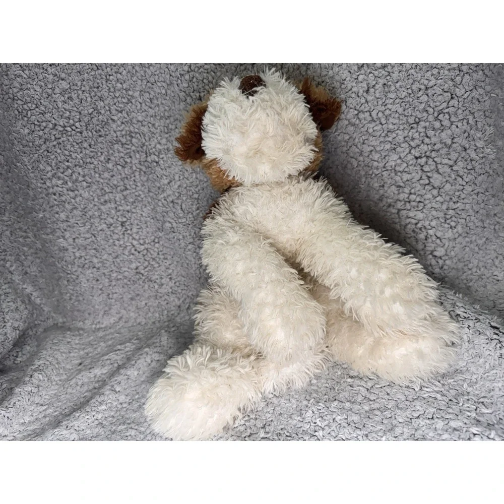 Vintage Kellytoy Brown White Floppy Puppy Dog Plush Stuffed Animal 16